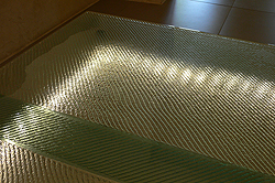 Table verre claire par LED